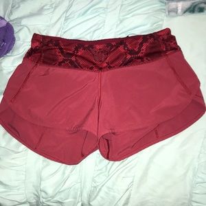 Red lululemon shorts size 2